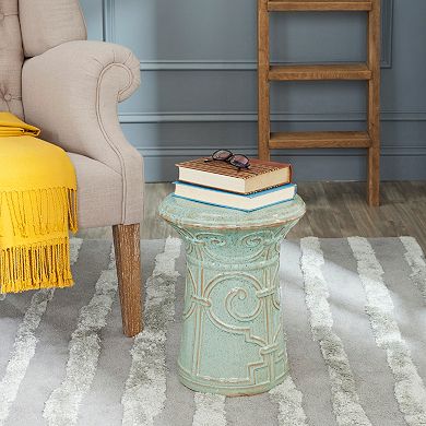 Safavieh Imperial Scroll Aqua Ceramic Garden Stool