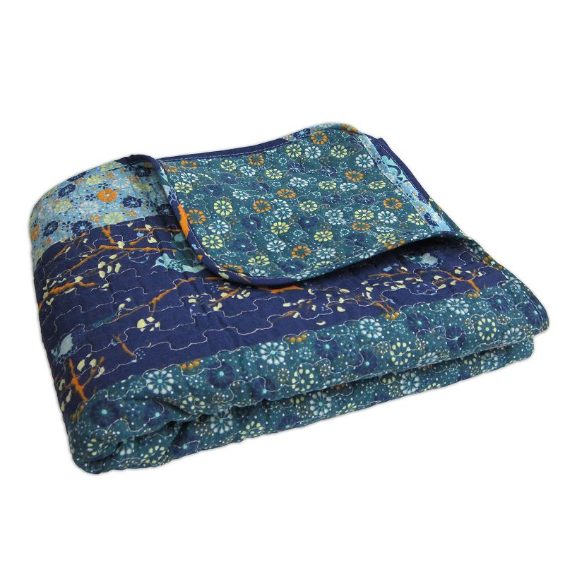 98519149 Royal Empire Quilted Reversible Throw, Blue sku 98519149