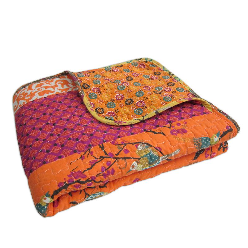 Royal Empire Quilted Reversible Throw, Orange