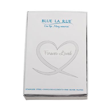Blue La Rue Crystal Stainless Steel 1-in. Round "Love" Charm Locket - Made with Crystals