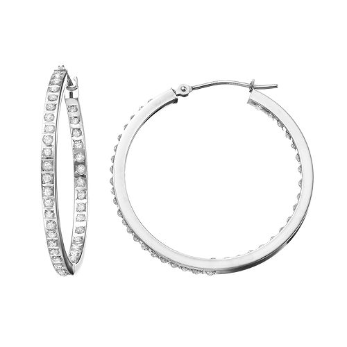 Diamond Fascination 10k Gold Inside-Out Hoop Earrings