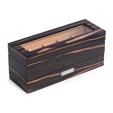 Bey-Berk Ebony Wood 5-Slot Watch Storage Box - Men