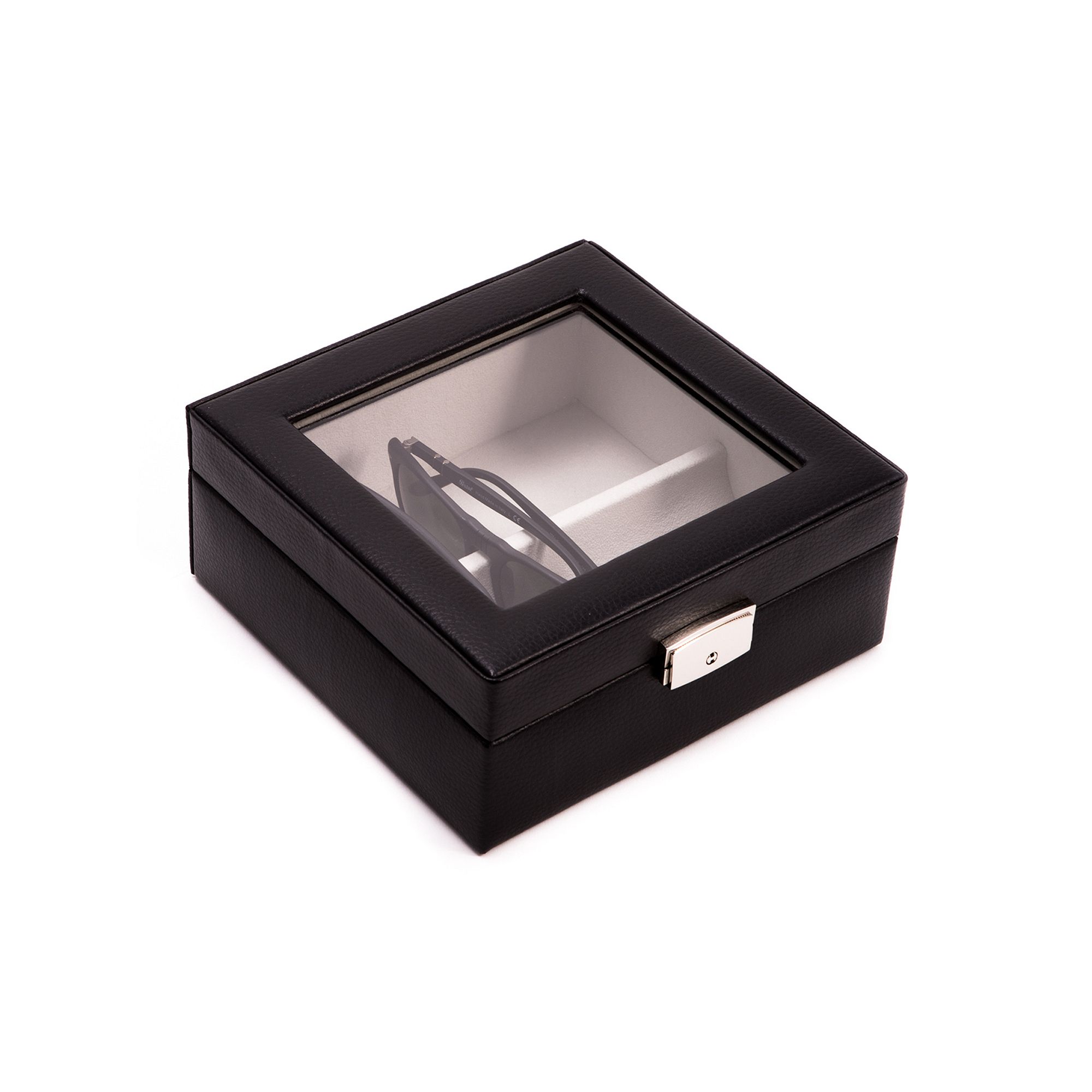 Bey-Berk Leather Multi-Eyeglass Storage Case - Men, Black