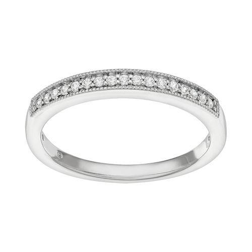 14k White  Gold  1 10 Carat T W Diamond Wedding  Ring 