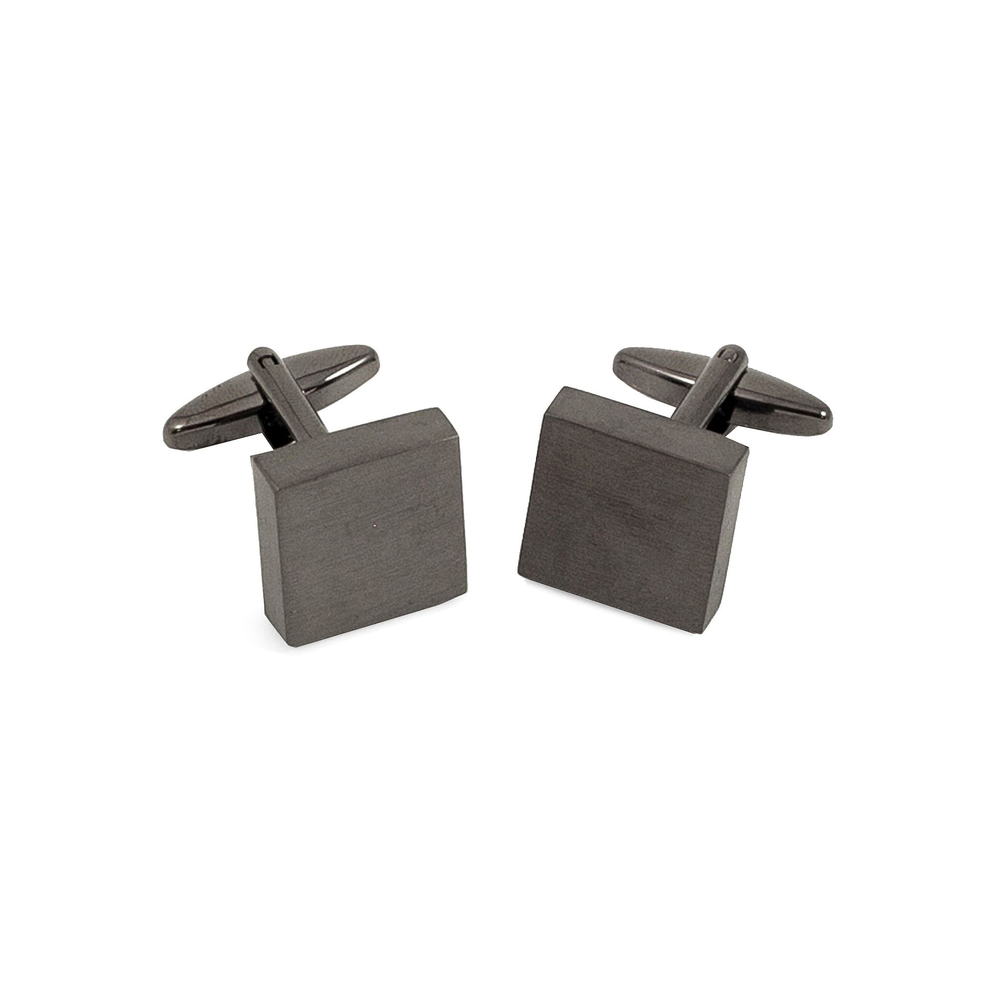 Brushed Metal Square Cuff Links
