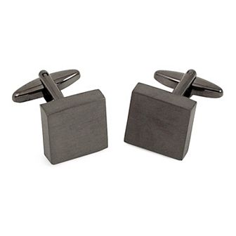 Brushed Metal Square Cuff Links