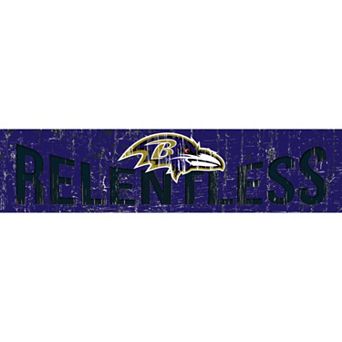 Baltimore Ravens 6" x 24" Slogan Wood Sign