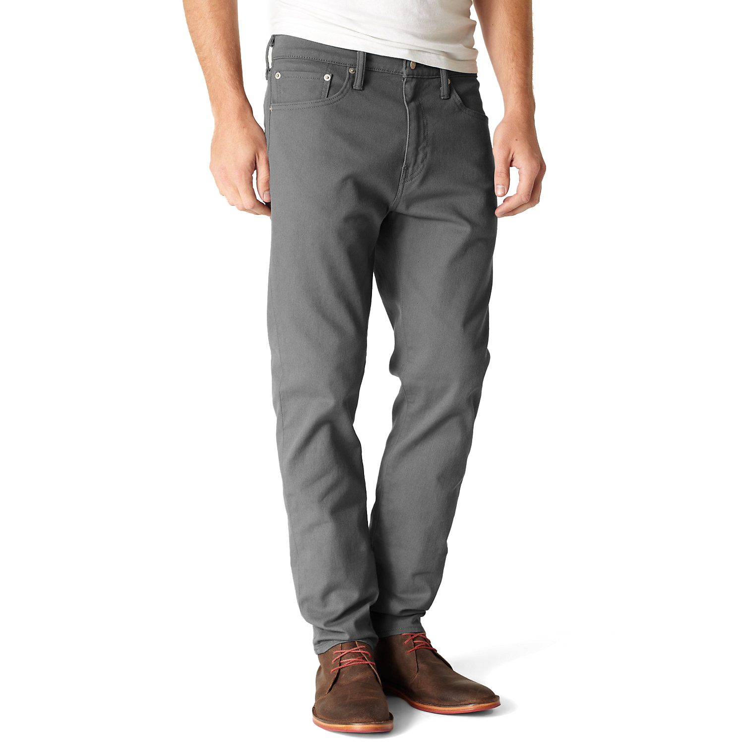 mens grey tapered jeans