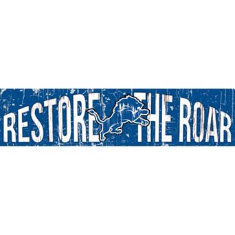 Detroit Lions 6" x 24" Slogan Wood Sign