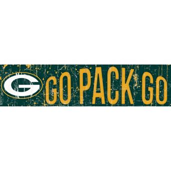 Green Bay Packers 6" x 24" Slogan Wood Sign