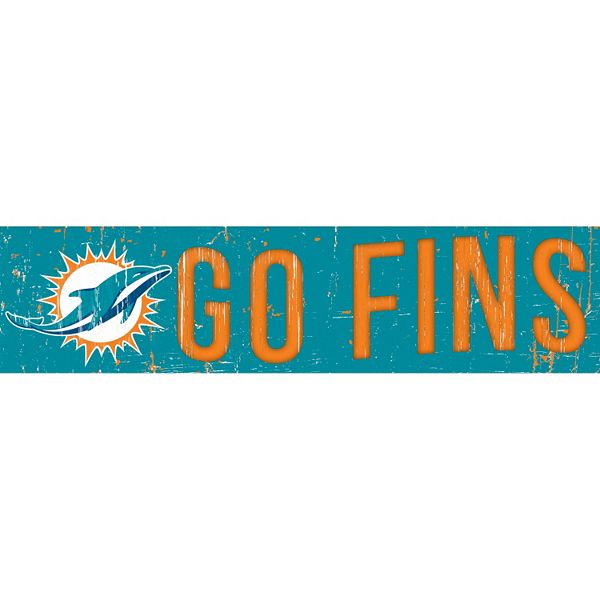 Miami Dolphins 6' x 24' Slogan Wood Sign