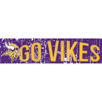 Minnesota Vikings 6" x 24" Slogan Wood Sign