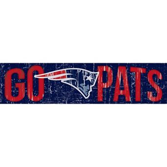 New England Patriots 6" x 24" Slogan Wood Sign