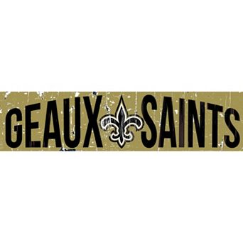 New Orleans Saints 6" x 24" Slogan Wood Sign