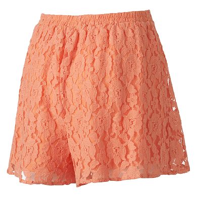 Mudd® Crochet Lace Skater Shorts - Juniors