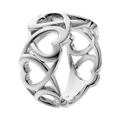 Boston Bay Diamonds Sterling Silver Openwork Heart Ring