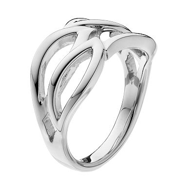 Boston Bay Diamonds Sterling Silver Openwork Leaf Ring