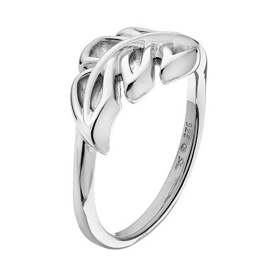 Boston Bay Diamonds Sterling Silver Leaf Ring