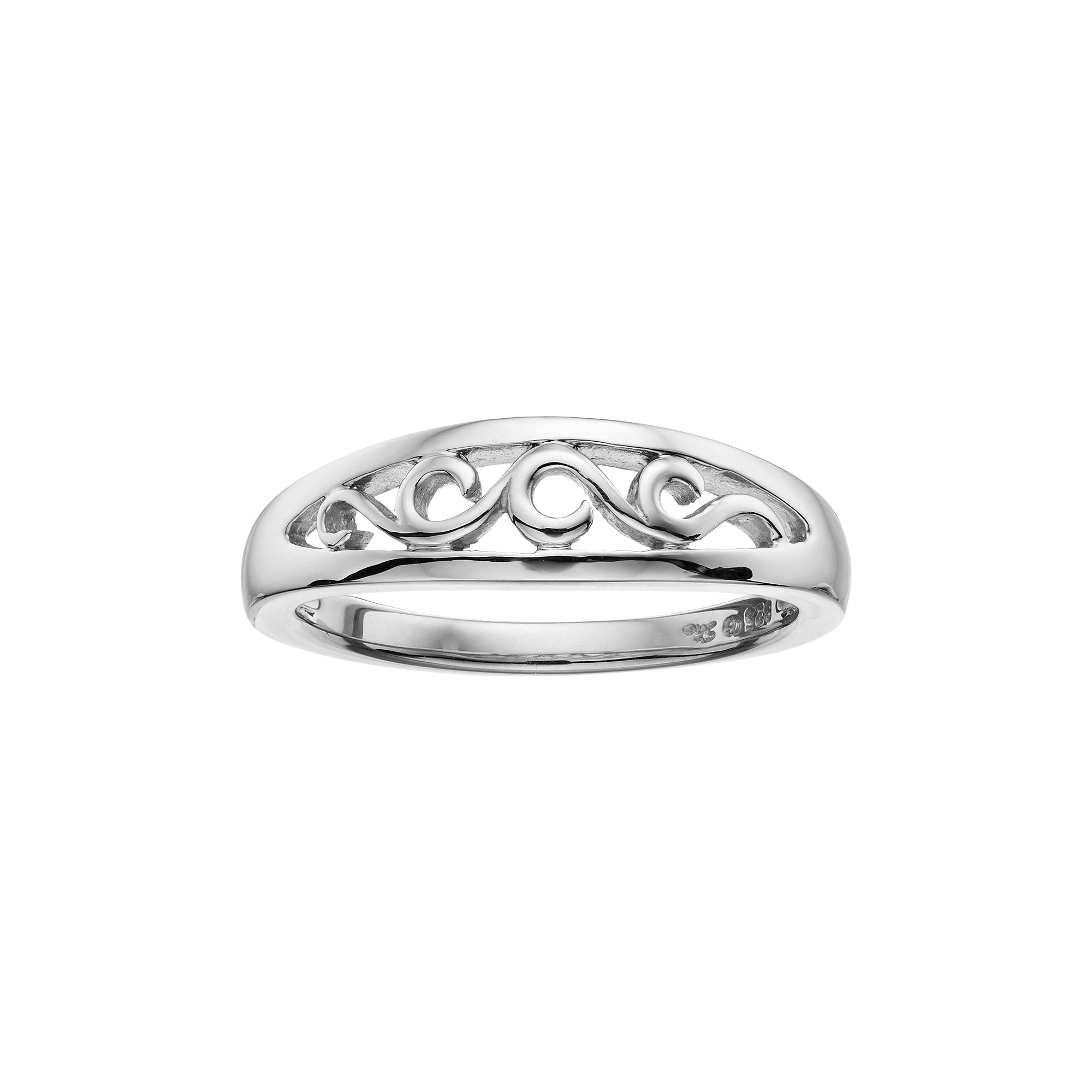 Boston Bay Diamonds Sterling Silver Openwork Scroll Ring, Womens, Size: 5,