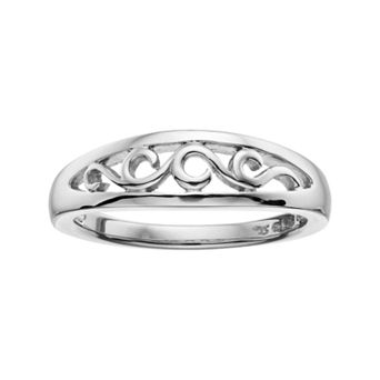 Boston Bay Diamonds Sterling Silver Openwork Scroll Ring
