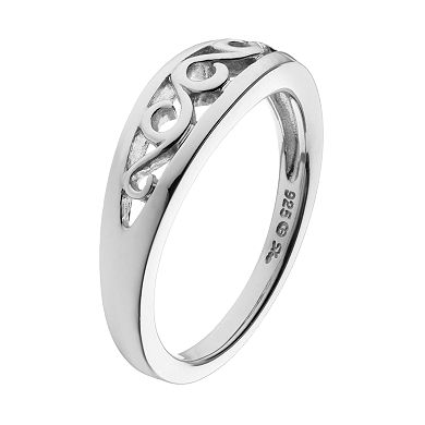 Boston Bay Diamonds Sterling Silver Openwork Scroll Ring