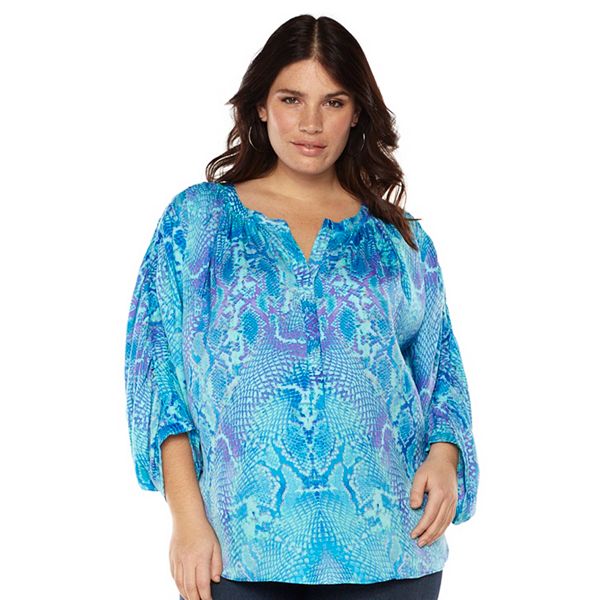 Plus Size Jennifer Lopez Shirred Dolman Blouse