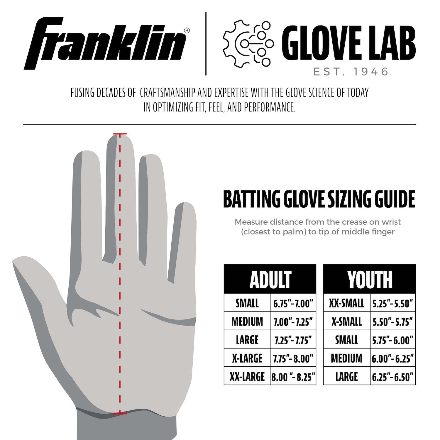 Gants De Baseball Franklin Youth L - Série Shok Sorb, Modèle Salvador Perez, Blanc