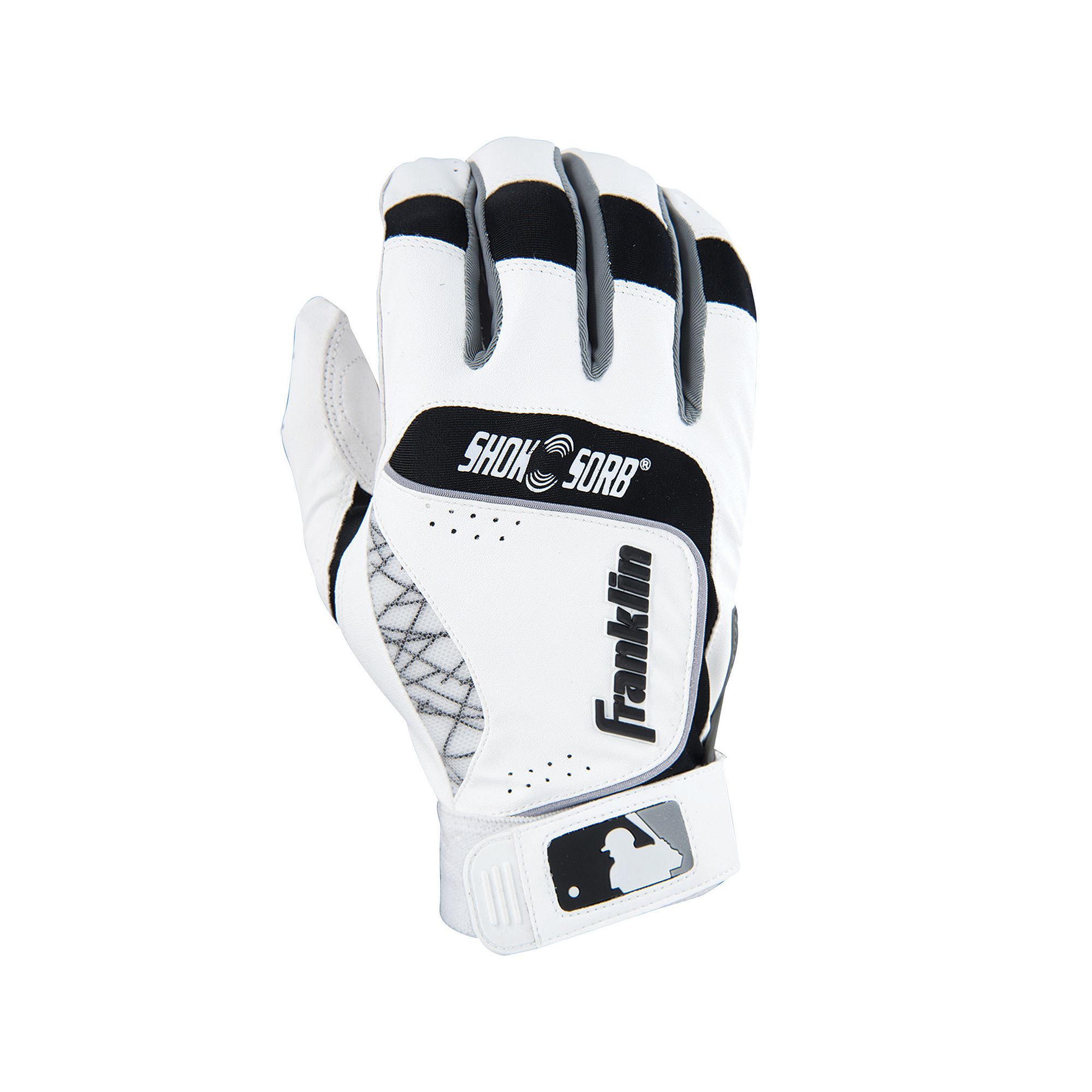 Franklin Sports Shok-Sorb Neo Batting Gloves - Adult, White Black