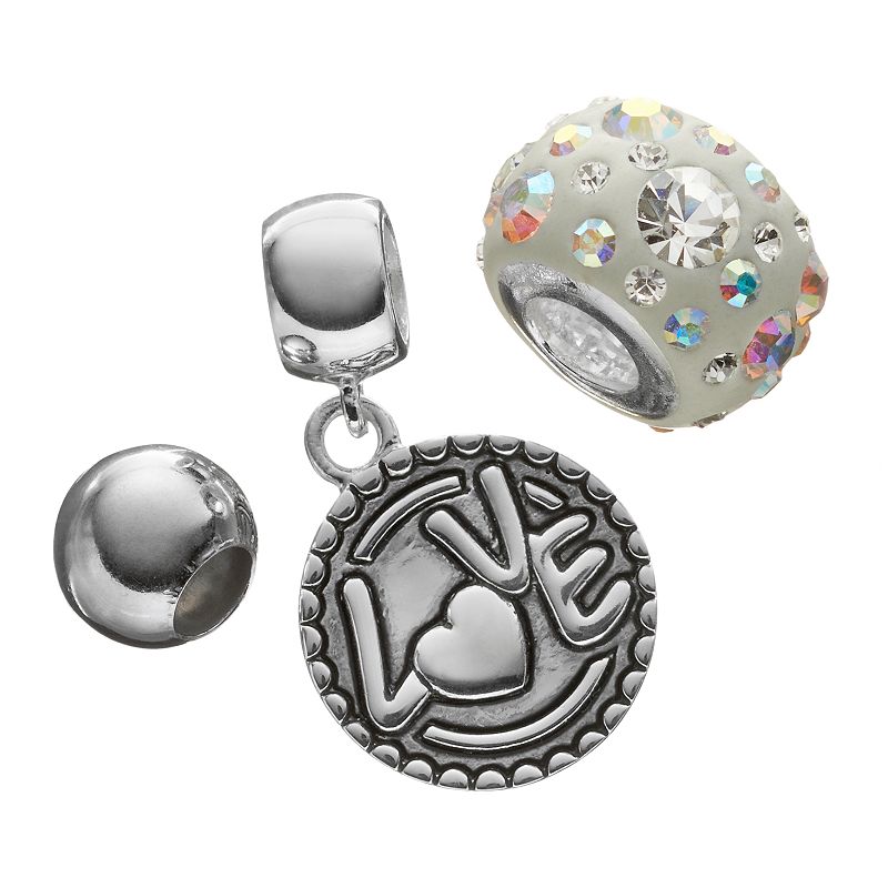 Individuality Beads Crystal Sterling Silver Bead & Love Disc Charm Set - 98548579 - Jewelry SET DETAILSWatch the product video here. Includes: sku 98548579