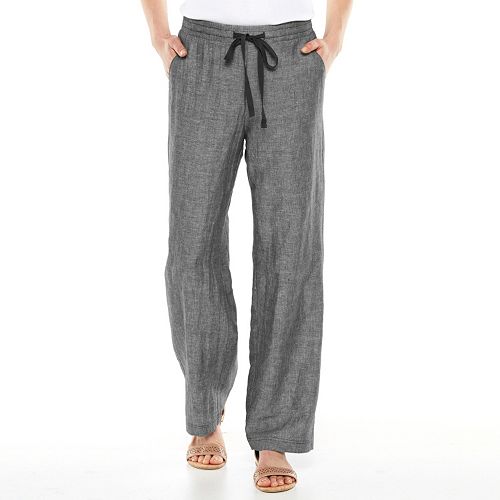 Croft & Barrow® Wide-Leg Linen Blend Pants - Women's