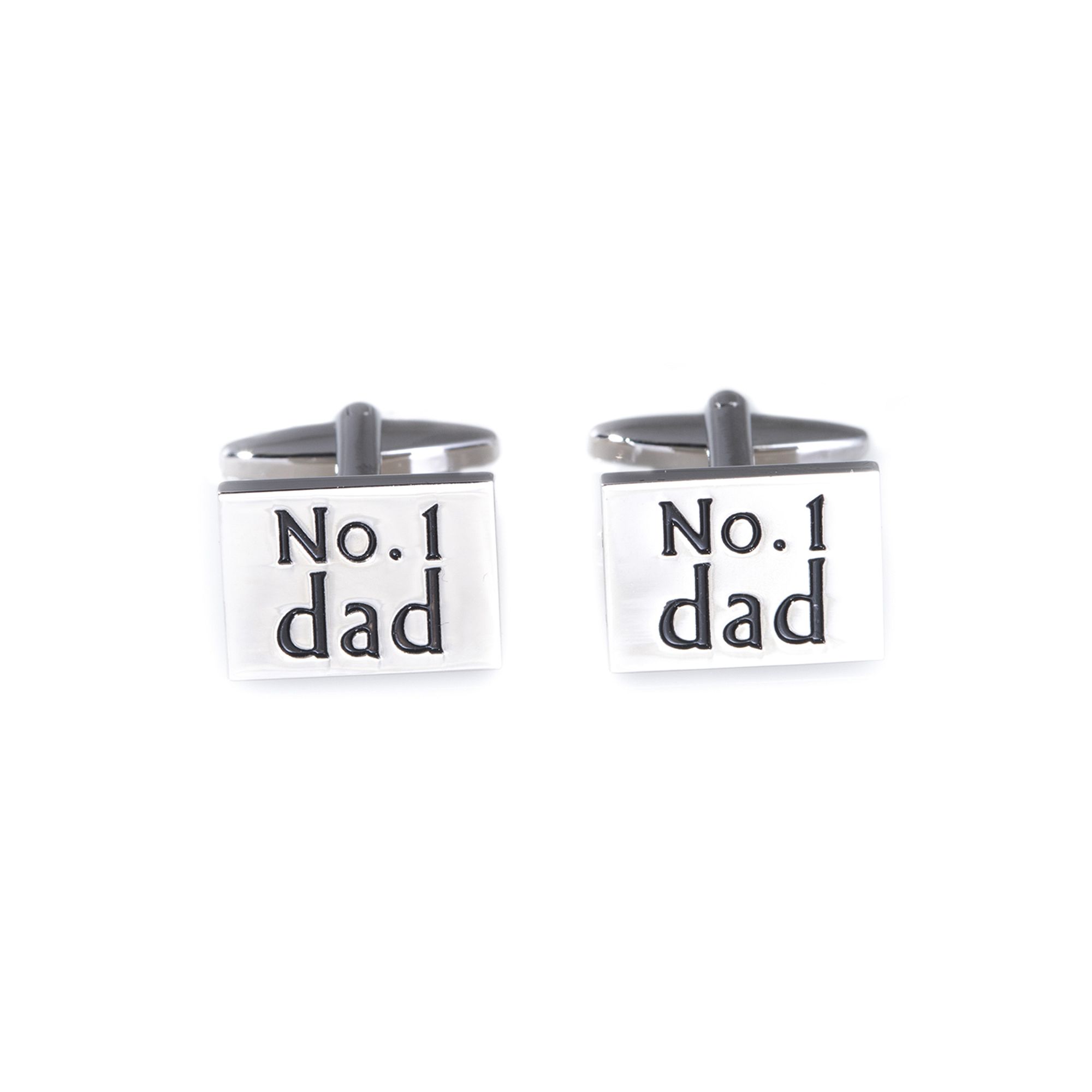 Rhodium-Plated No. 1 Dad Cuff Links, Colors