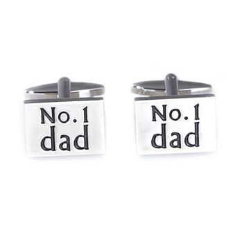 Rhodium-Plated No. 1 Dad Cuff Links