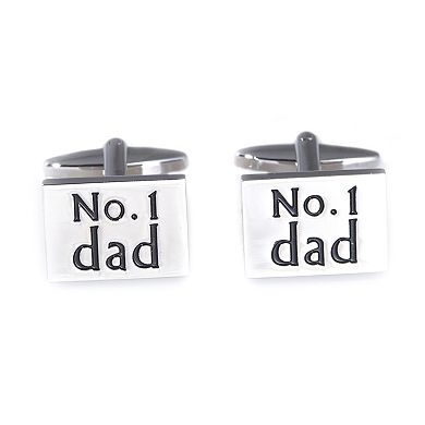 Rhodium-Plated No. 1 Dad Cuff Links