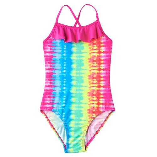SO® Rainbow Tie-Dye One-Piece Swimsuit - Girls 7-16