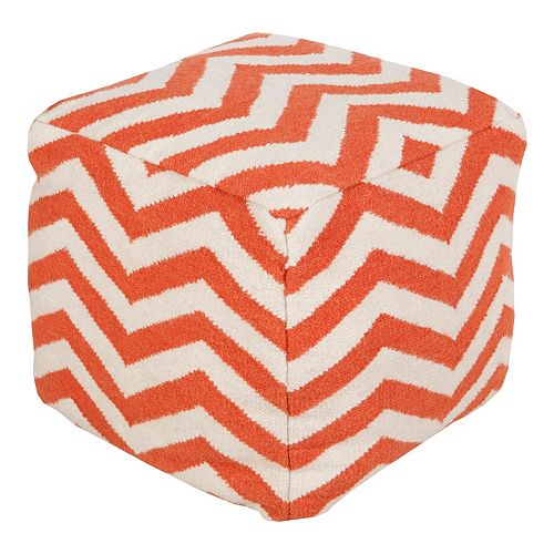 18'' x 18'' Artisan Weaver Chevron Pouf