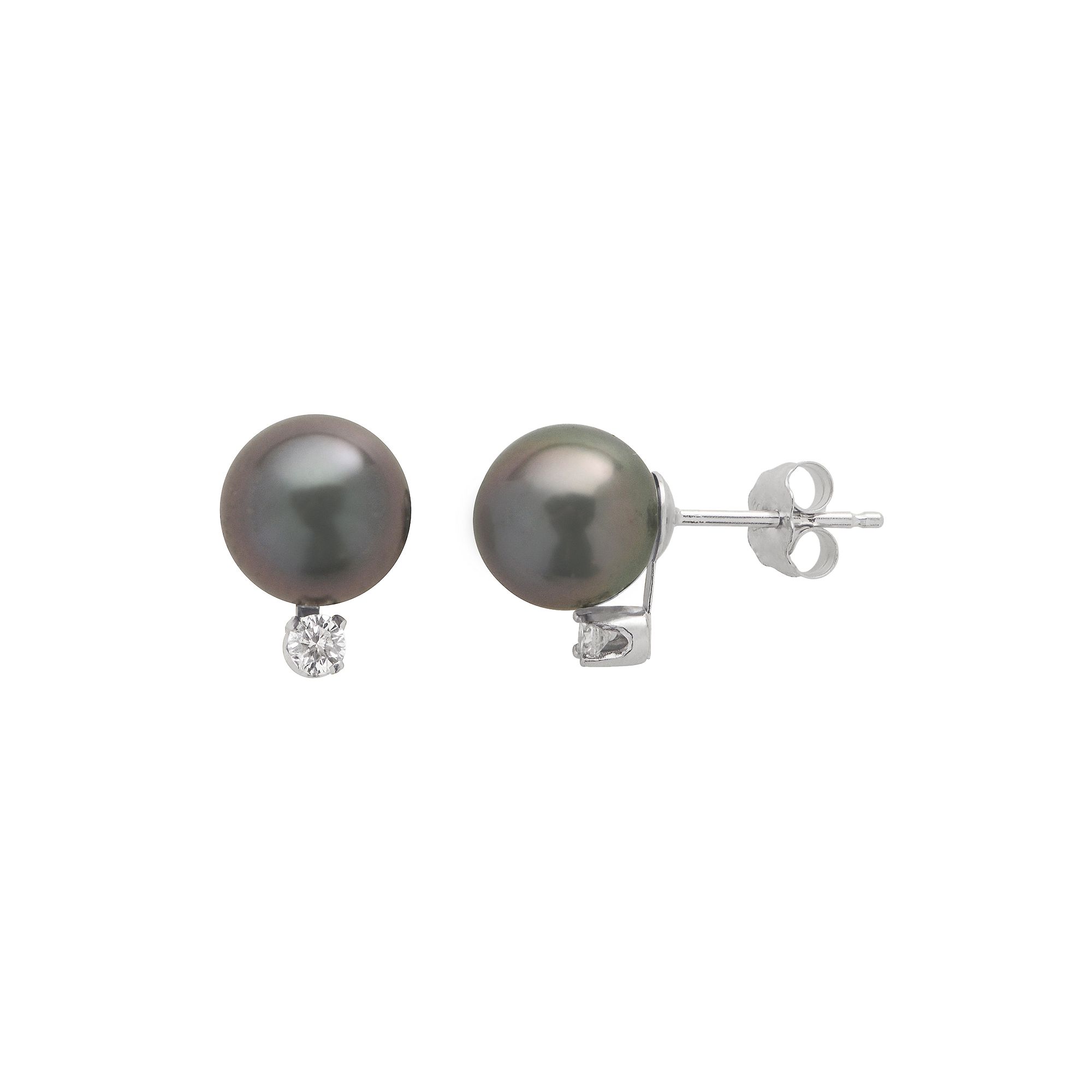 PearLustre by Imperial Tahitian Cultured Pearl & 1/10 Carat T.W. Diamond 14
