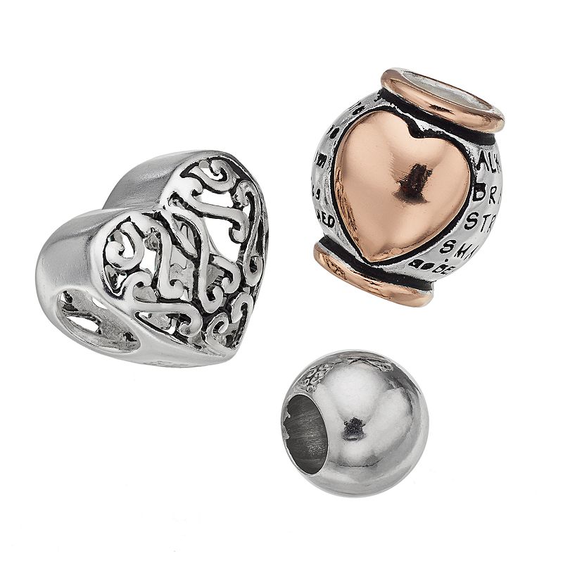 Individuality Beads Sterling Silver Two Tone Braver Stronger Smarter B