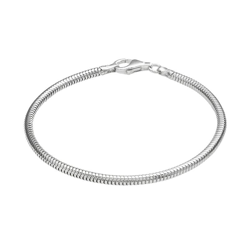 Individuality Beads Sterling Silver Snake Chain Bracelet, Womens, Size: 7