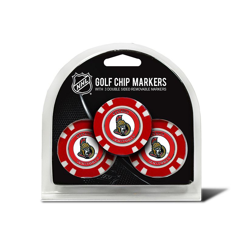Team Golf Ottawa Senators 3-pack Poker Chip Ball Markers, Sen Team