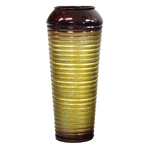 Striped Small Metal Vase