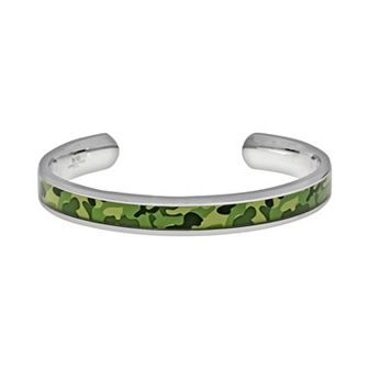 LYNX Stainless Steel Camouflage Cuff Bracelet - Men