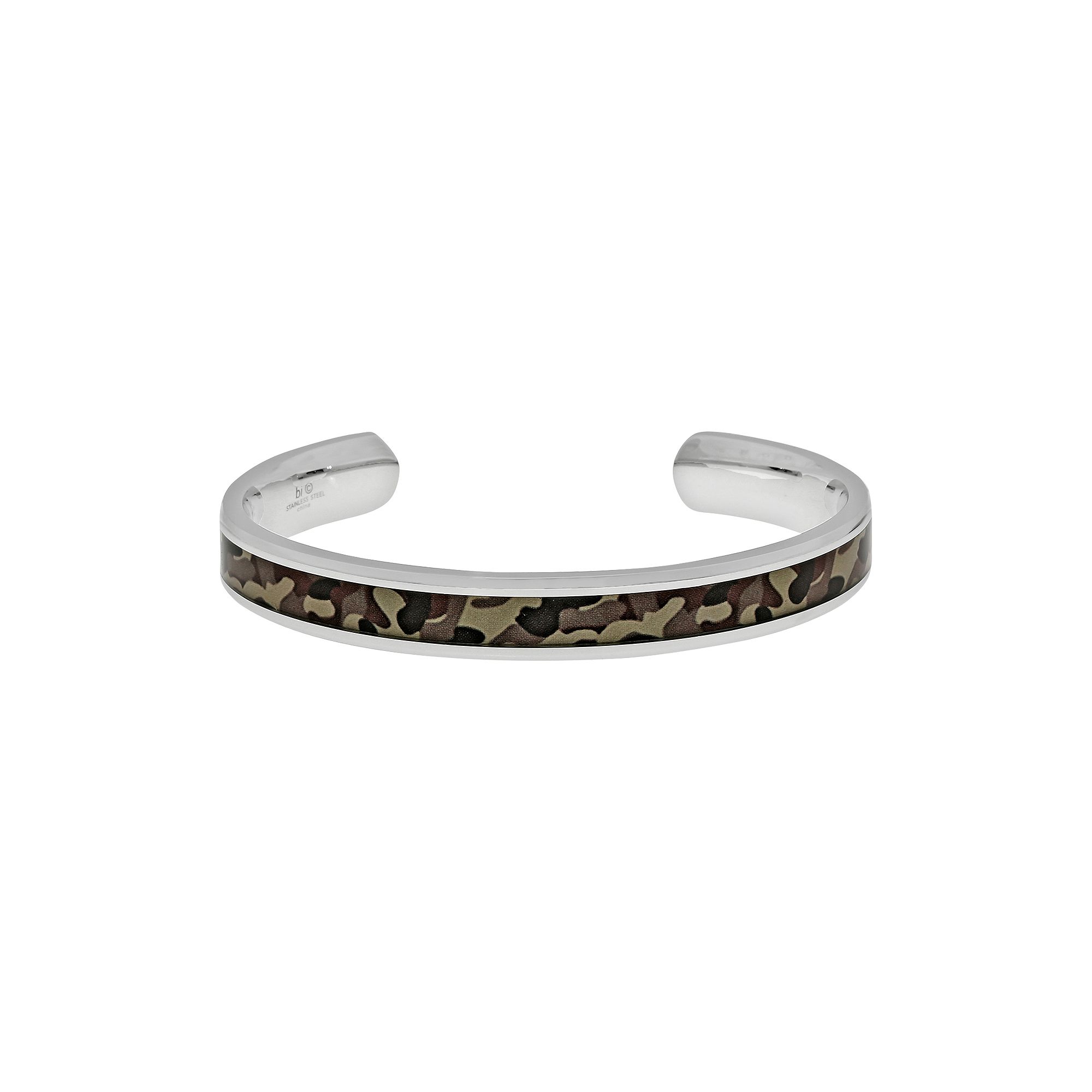 LYNX Stainless Steel Camouflage Cuff Bracelet - Men, Mens, Brown