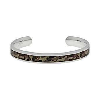 LYNX Stainless Steel Camouflage Cuff Bracelet - Men