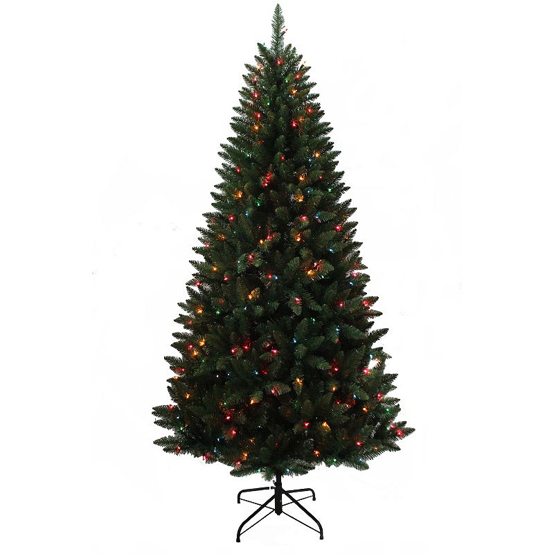 Kurt Adler 7-ft. Pre-Lit Color Point Pine Artificial Christmas Tree, Green
