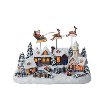 Kurt Adler Lighted Christmas Village & Santa Musical Decor