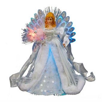 Kurt Adler 12 in LED & Fiber Optic Angel Christmas Tree Topper
