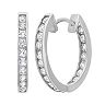 Designs by Gioelli Lab-Created White Sapphire 10k White Gold Hoop Earrings