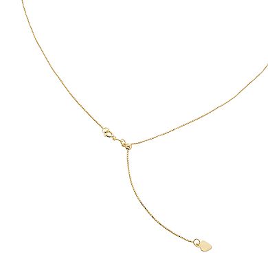10k Gold Adjustable Box Chain Necklace - 22 in.