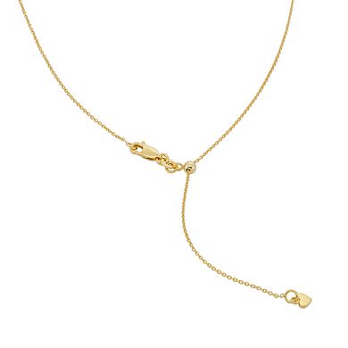 14k Gold-Plated Silver Adjustable Cable Chain Necklace - 22 in.