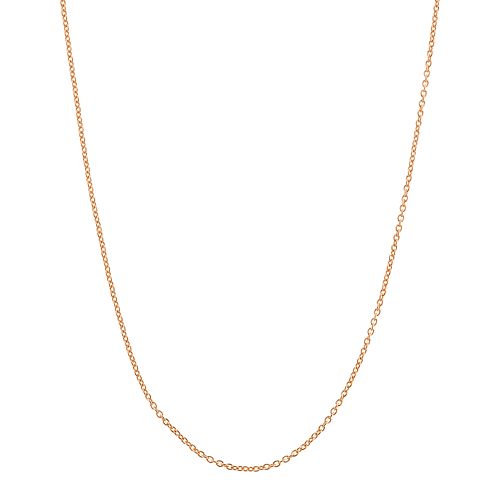 14k Rose Gold-Plated Silver Adjustable Cable Chain Necklace - 22 in.